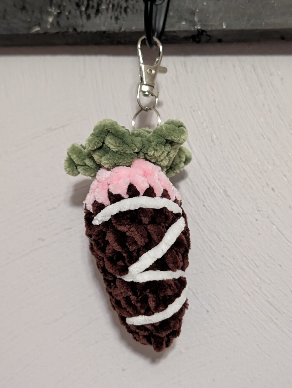 Strawberry Crochet Keychain
